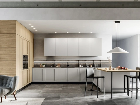 Cucina Moderna con penisola Alma 02 in pet e laminato di Arredo3