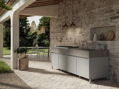 Cucina Moderna in alluminio per esterno Aura 02 di Arredo3