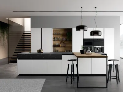 Cucina Moderna Glass 2 0 06 con isola di Arredo3