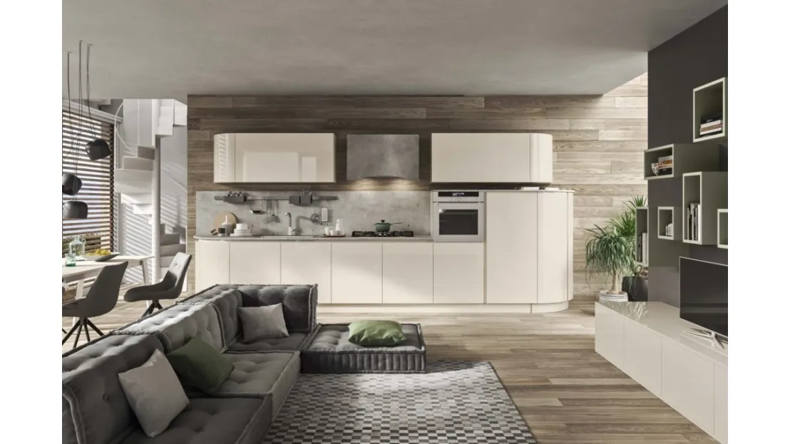 Cucina Moderna lineare in laccato lucido Ibiza di Ar-Tre