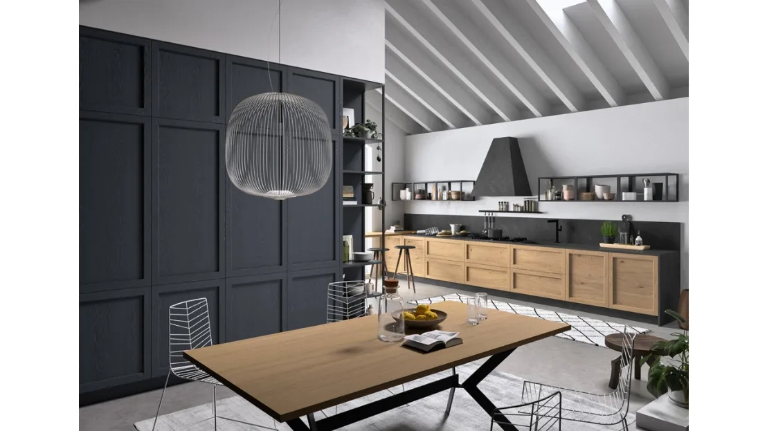 Cucina Moderna lineare in rovere nodato Infinity 02 di Ar-Tre