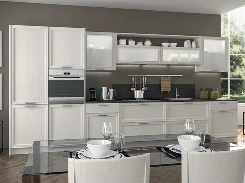 Cucina Moderna lineare Melograno Composizione PM03 in legno di frassino di Le Fablier