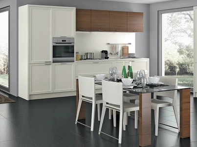 Cucina Moderna lineare Melograno ComposizionePM04 in legno di frassino di Le Fablier