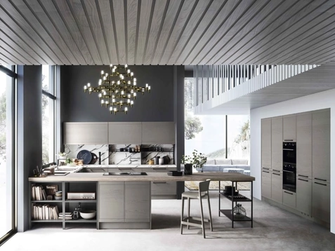 Cucina Moderna in legno laccato con penisola Zoe 02 di Ar-Tre