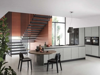 Cucina Moderna in legno laccato con isola Zoe 03 di Ar-Tre