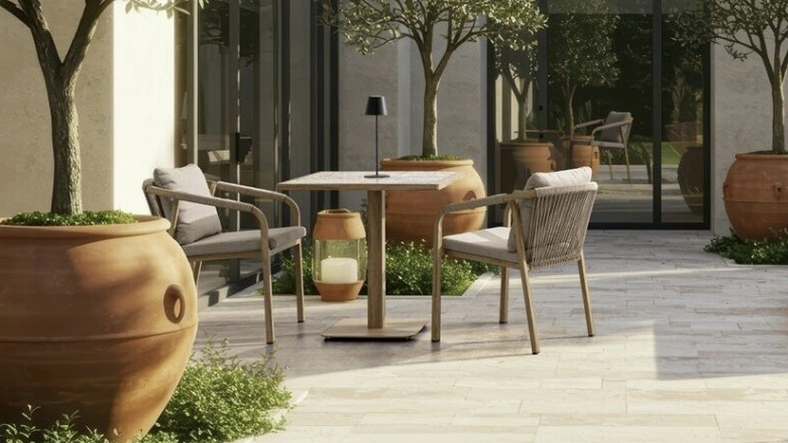 Sedia Kalimera in alluminio effetto legno di Bizzotto