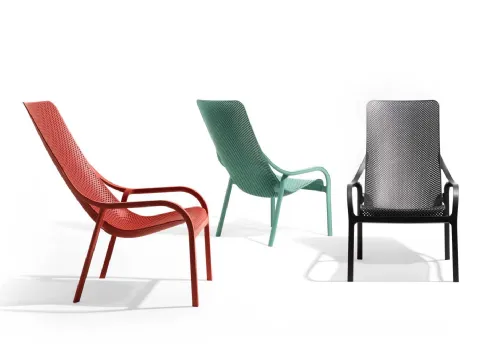 Sedia per esterni Net Lounge in polipropilene disponibile in vari colori di Nardi