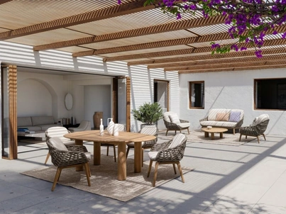 Sedia Tamires in corda e teak di Bizzotto