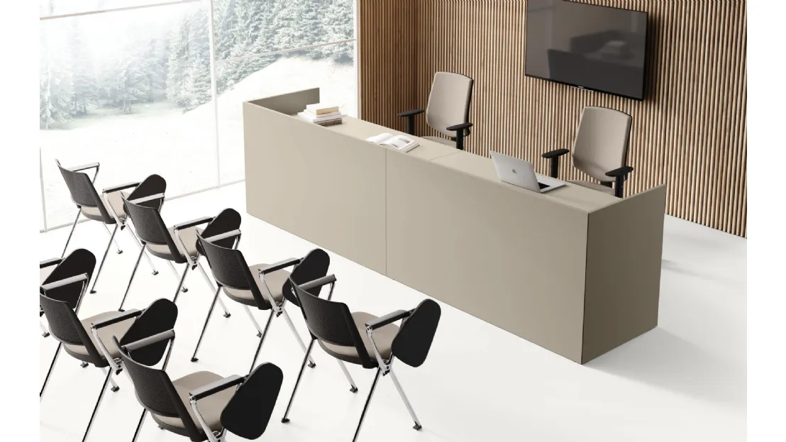 Bancone Reception finitura Stone Grey di Las Mobili