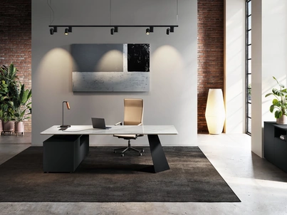 Scrivania direzionale Monolith in vetro di Las Mobili