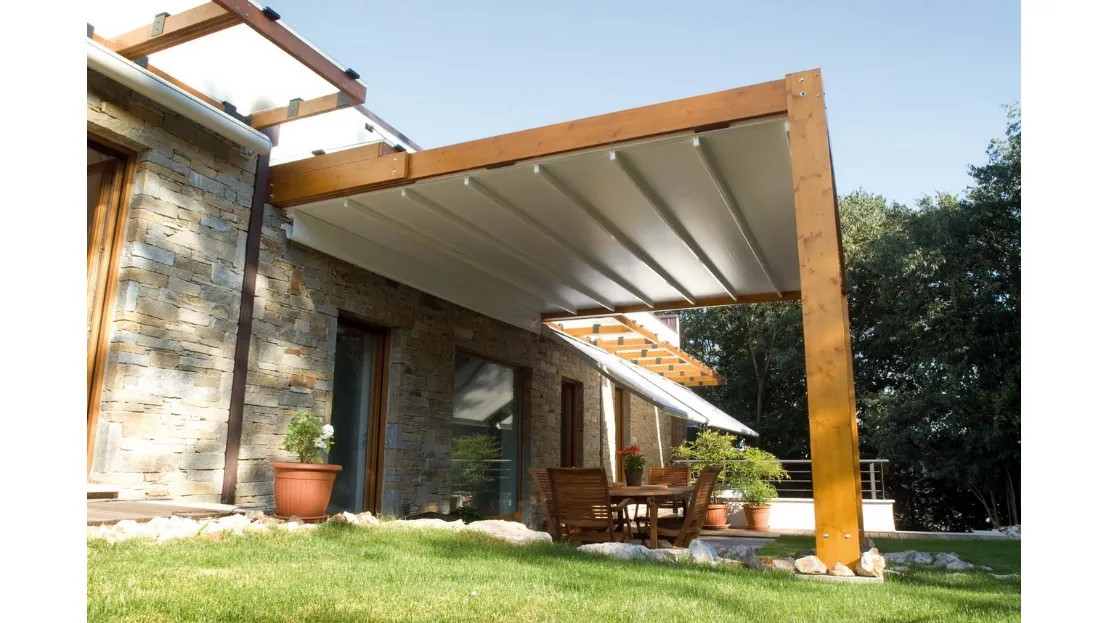 Pergola con copertura Tecnic ad impacchettamento di Pratic